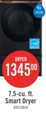 The Brick Samsung 7.5 Cu. Ft. Electric Dryer with Steam - Black Stainless Steel - Stackable - DVE50BG8300VAC offer