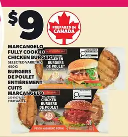Independent City Market MARCANGELO FULLY COOKED CHICKEN BURGERS offer