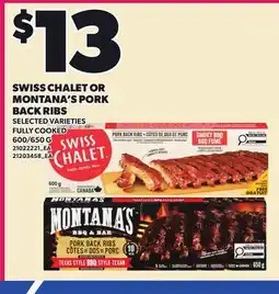 Independent City Market SWISS CHALET OR MONTANA'S PORK BACK RIBS, 600/650 G offer