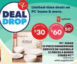 Independent City Market PC RIDGE 12 PIECE DINNERWARE offer