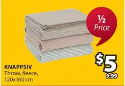 JYSK KNAPPSIV Throw, fleece, 120x160 cm offer