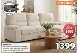 JYSK SHELTON Sectional sofa bed with storage offer