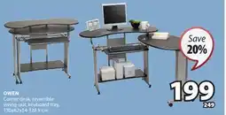 JYSK OWEN Corner desk, reversible swing-out keyboard tray offer