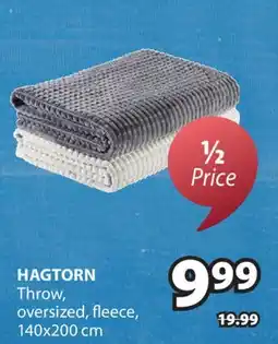 JYSK HAGTORN Throw, oversized, fleece offer