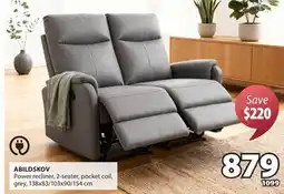 JYSK ABILDSKOV Power recliner, 2-seater, pocket coil offer