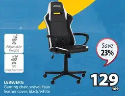 JYSK LERBJERG Gaming chair, swivel, faux leather cover offer
