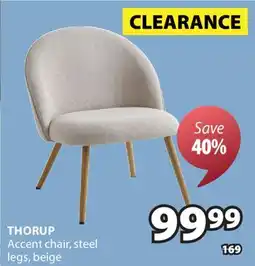 JYSK THORUP Accent chair, steel legs, beige offer