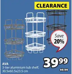 JYSK AVA 3-tier aluminium tub shelf offer