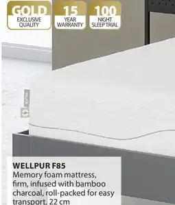JYSK WELLPUR F85 Memory foam mattress offer