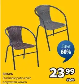 JYSK BRAVA Stackable patio chair, polyrattan woven offer