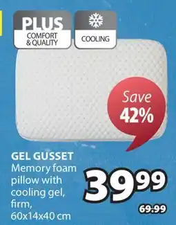 JYSK GEL GUSSET Memory foam pillow with cooling gel, firm offer