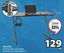 JYSK HALSTED Gaming desk, cup holder, headset rack offer