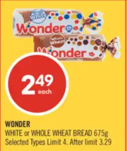 Shoppers Drug Mart WONDER WHITE or WHOLE WHEAT BREAD offer
