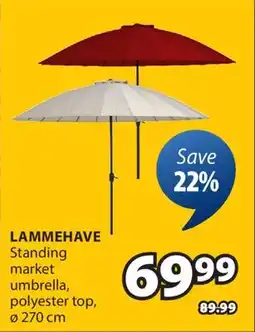JYSK LAMMEHAVE Standing market umbrella offer