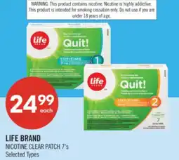 Shoppers Drug Mart LIFE BRAND NICOTINE CLEAR PATCH 7's offer