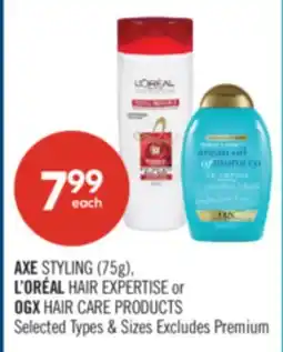 Shoppers Drug Mart AXE STYLING (75g), L'OREAL HAIR EXPERTISE or OGX HAIR CARE PRODUCTS offer