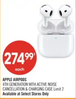 Shoppers Drug Mart APPLE AIRPODS 4TH GENERATION WITH ACTIVE NOISE CANCELLATION & CHARGING CASE offer