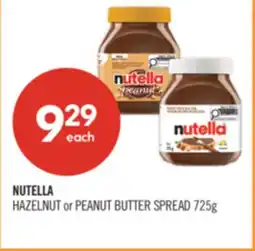 Shoppers Drug Mart NUTELLA HAZELNUT or PEANUT BUTTER SPREAD offer