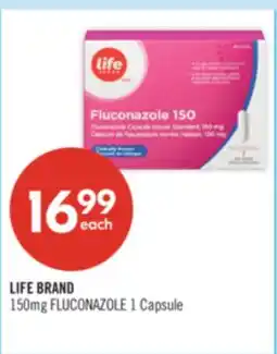 Shoppers Drug Mart LIFE BRAND 150mg FLUCONAZOLE 1 Capsule offer