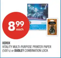 Shoppers Drug Mart XEROX VITALITY MULTI-PURPOSE PRINTER PAPER (500's) or DUDLEY COMBINATION LOCK offer