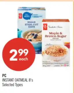 Shoppers Drug Mart PC INSTANT OATMEAL 8's offer