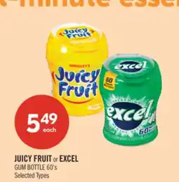 Shoppers Drug Mart JUICY FRUIT or EXCEL GUM BOTTLE offer