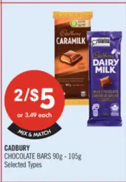 Shoppers Drug Mart CADBURY CHOCOLATE BARS offer