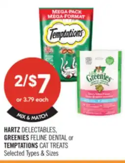 Shoppers Drug Mart HARTZ DELECTABLES GREENIES FELINE DENTAL or TEMPTATIONS CAT TREATS offer