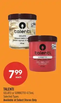 Shoppers Drug Mart TALENTI GELATO or SORBETTO offer