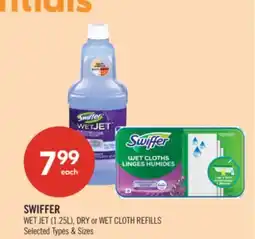 Shoppers Drug Mart SWIFFER WET JET (1.25L) or WET CLOTH REFILLS offer
