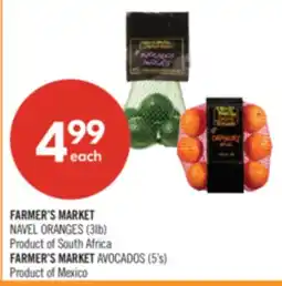 Shoppers Drug Mart FARMER'S MARKET NAVEL ORANGES (3lb), FARMER'S MARKET AVOCADOS (5's) offer