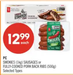 Shoppers Drug Mart SMOKIES (1kg) SAUSAGES or FULLY-COOKED PORK BACK RIBS (500g) offer