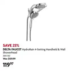 Home Hardware HydroRain 4-Setting Handheld & Wall Showerhead offer