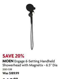 Home Hardware Engage 6-Setting Handheld Showerhead with Magnetix - 6.5 Dia offer