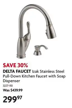 Home Hardware Izak Stainless Steel Pull-Down Kitchen Faucet with Soap Dispenser offer