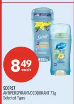 Shoppers Drug Mart SECRET ANTIPERSPIRANT/DEODORANT offer