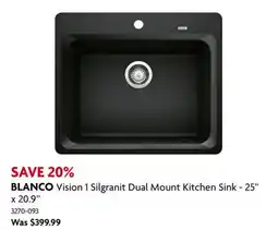 Home Hardware Vision 1 Silgranit Dual Mount Kitchen Sink - 25 x 20.9 offer