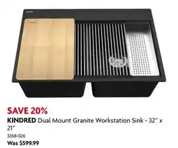Home Hardware Dual Mount Granite Workstation Sink - 32 x 21 offer