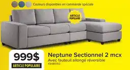 Leon's Neptune Sectionnel 2 mcx avec fauteuil allongé réversible - gris offer