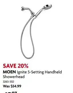 Home Hardware Ignite 5-Setting Handheld Showerhead offer