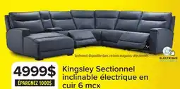 Leon's Kingsley Sectionnel inclinable électrique en cuir 6 mcx avec fauteuil allongé à gauche - bleu offer
