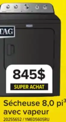 Leon's Maytag Sécheuse électrique 7,0 pi³ avec vapeur et option Pet Pro noir volcan – YMED5605RU offer