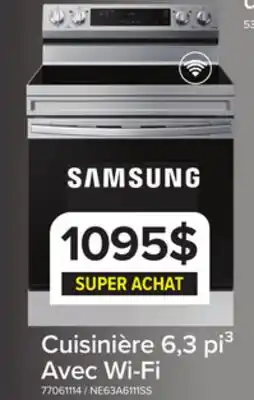 Leon's Samsung Cuisinière électrique autonome 6,3 pi³ avec Wi-Fi acier inoxydable NE63A6111SS/AC offer