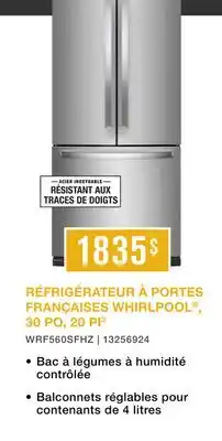 Leon's RÉFRIGÉRATEUR À PORTES FRANÇAISES WHIRPOOL offer