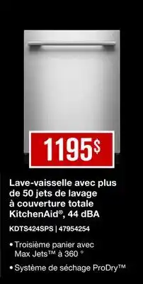 Leon's Lave-vaisselle avec plus de 50 jets de lavage à couverture totale KitchenAid , 44 dBA offer