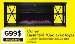 Leon's Cohen Base télé avec foyer 78 po - gris offer