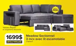 Leon's Meadow Sectionnel 3 mcx avec lit escamotable à gauche – gris offer