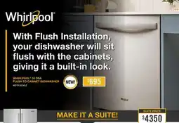 Leon's WHIRLPOOL 50 DBA FLUSH TO CABINET DISHWASHER offer