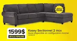 Leon's Kasey Sectionnel 2 mcx avec fauteuil allongé à droite - gris offer