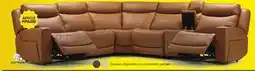 Leon's Jackson Sectionnel inclinable électrique en cuir 6 mcx avec chaleur et massage - noyer cendré offer